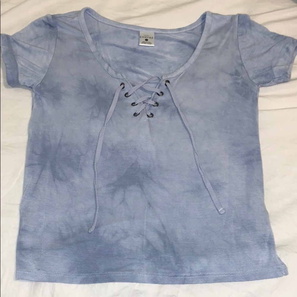 Zumiez Emprye Tie Dye Lace-Up Crop Top